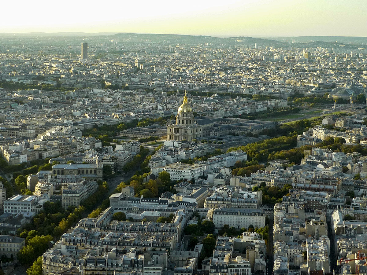 Vistas de la cuplula de Les Invalides desde la Torre de Montparnasse, Paris